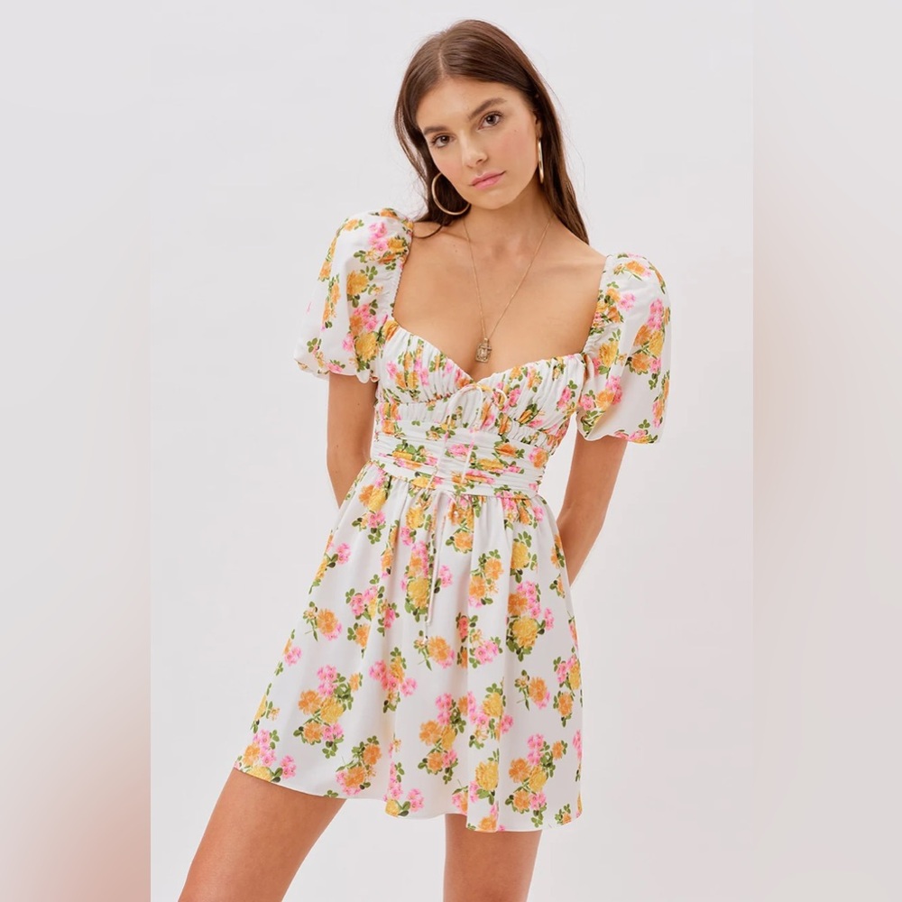 FOR LOVE AND LEMONS EMMA MINI FLORAL DRESS